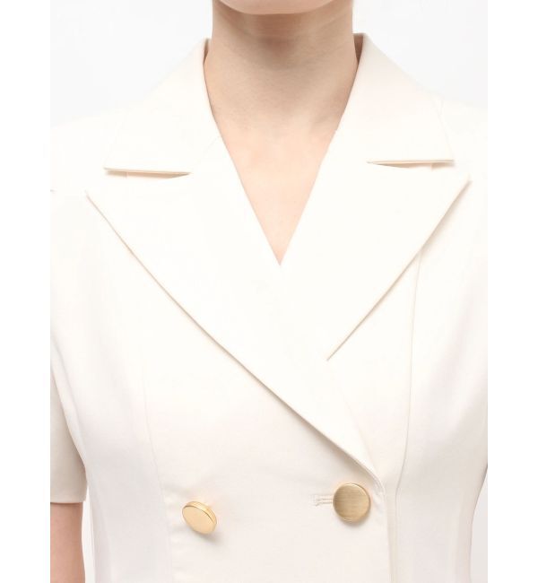 MERCURYDUO「ハーフスリーブフィットアンドフレアジャケットワンピース」|ワンピース|