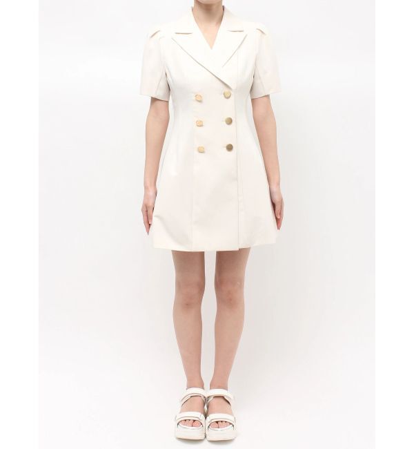 MERCURYDUO「ハーフスリーブフィットアンドフレアジャケットワンピース」|ワンピース|