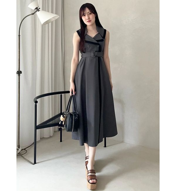 MERCURYDUO「バイカラートレンチフレアワンピース」|ワンピース|