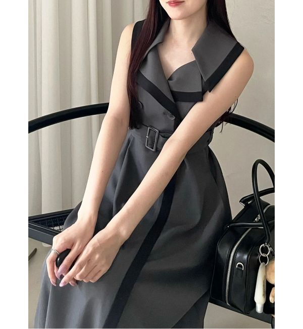 MERCURYDUO「バイカラートレンチフレアワンピース」|ワンピース|