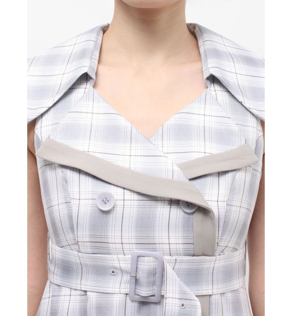 MERCURYDUO「バイカラートレンチフレアワンピース」|ワンピース|