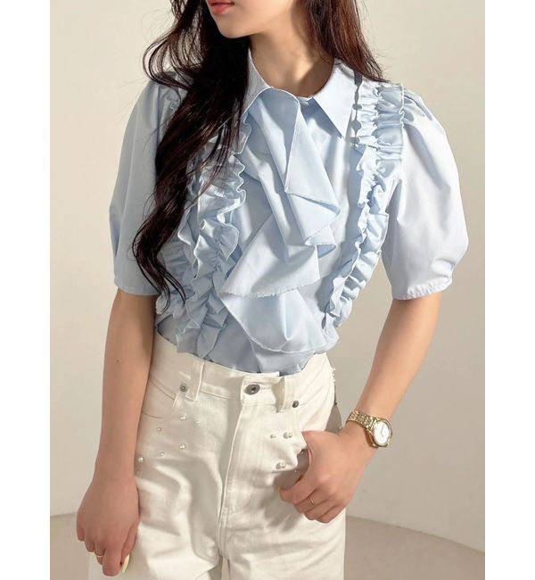 MERCURYDUO「ギャザーフリルシャツ」|シャツ・ブラウス|