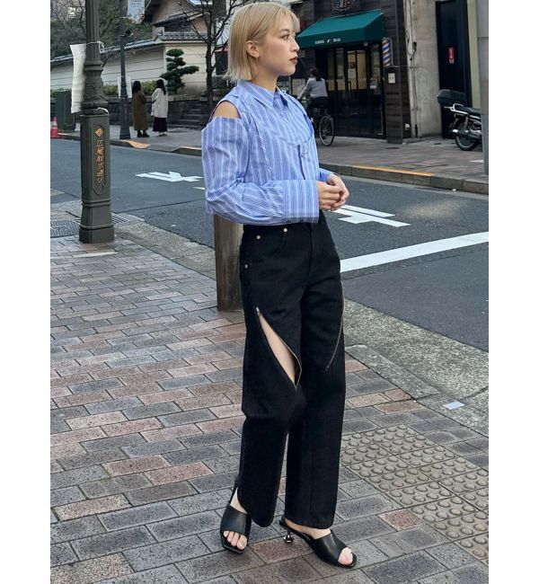 MURUA「デザインジップカットデニム」|デニム|