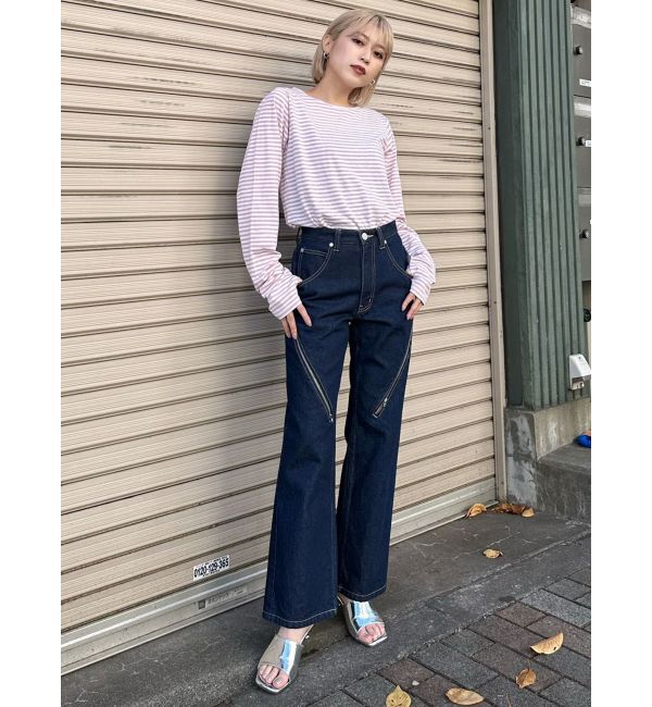 MURUA「デザインジップカットデニム」|デニム|