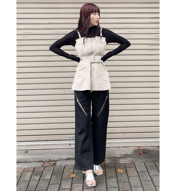 MURUA「デザインジップカットデニム」|デニム|