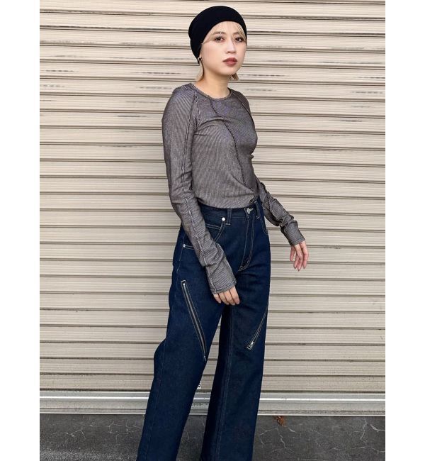 MURUA「デザインジップカットデニム」|デニム|