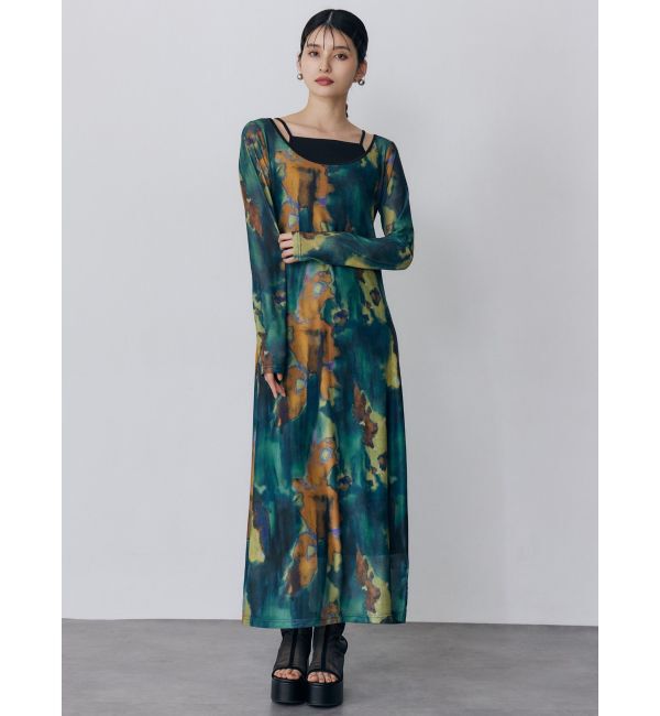 MURUA「レイヤードパターンシアーワンピース」|ワンピース|