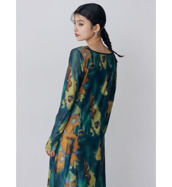 MURUA「レイヤードパターンシアーワンピース」|ワンピース|