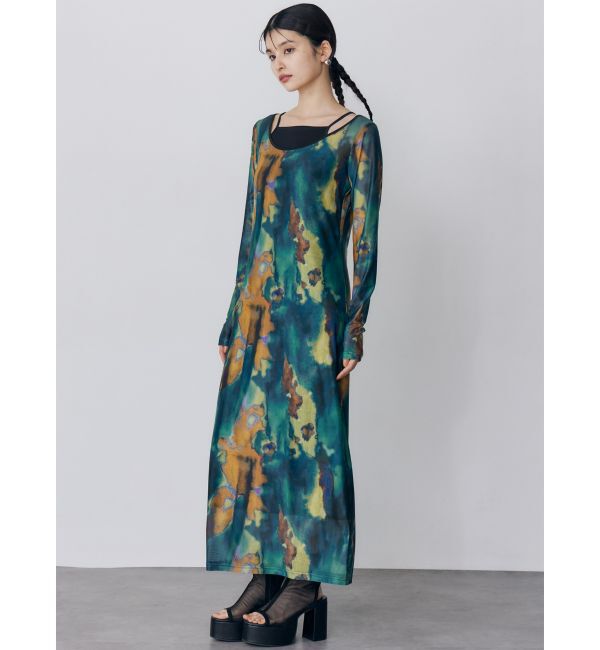 MURUA「レイヤードパターンシアーワンピース」|ワンピース|