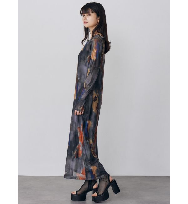 MURUA「レイヤードパターンシアーワンピース」|ワンピース|