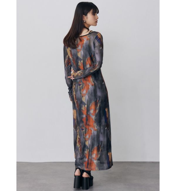 MURUA「レイヤードパターンシアーワンピース」|ワンピース|