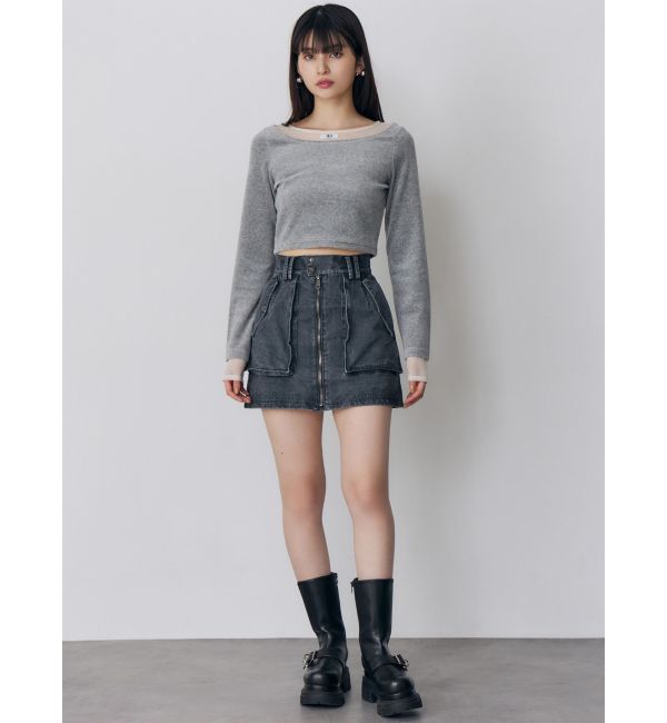 MURUA「シアードッキングベロアトップス」|Tシャツ・カットソー|