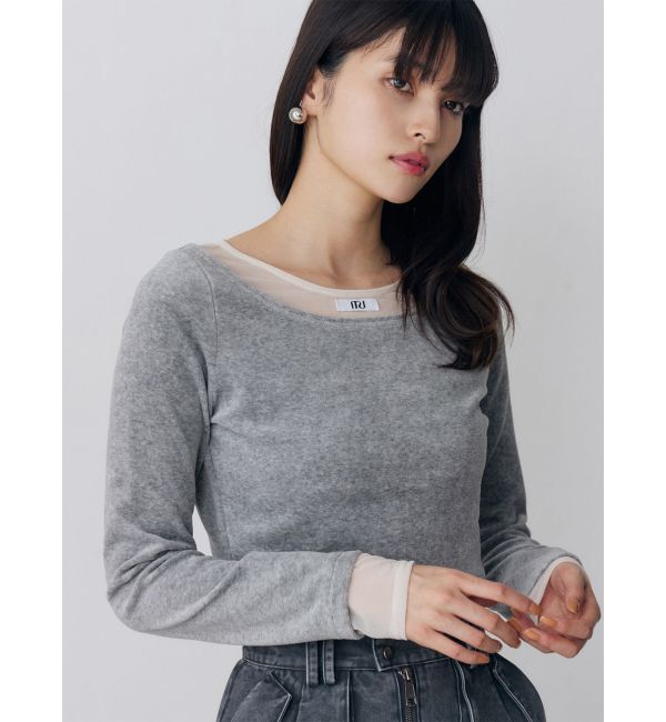 MURUA「シアードッキングベロアトップス」|Tシャツ・カットソー|グレー