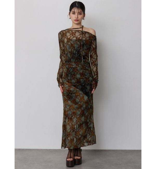 MURUA「フロッキーフラワーシアーワンピース」|ワンピース|