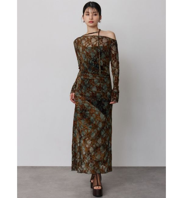 MURUA「フロッキーフラワーシアーワンピース」|ワンピース|