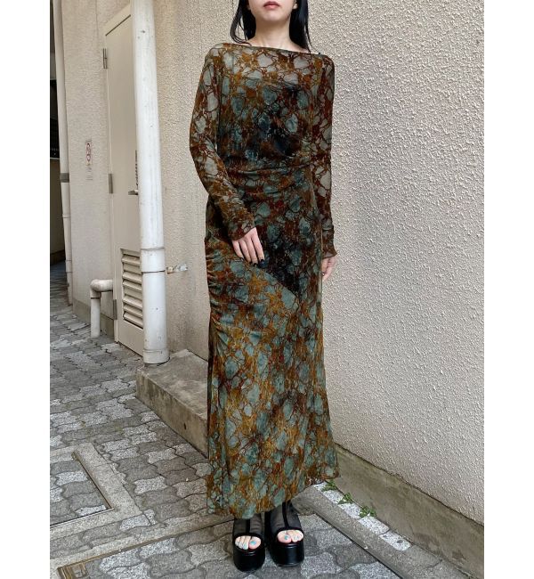 MURUA「フロッキーフラワーシアーワンピース」|ワンピース|