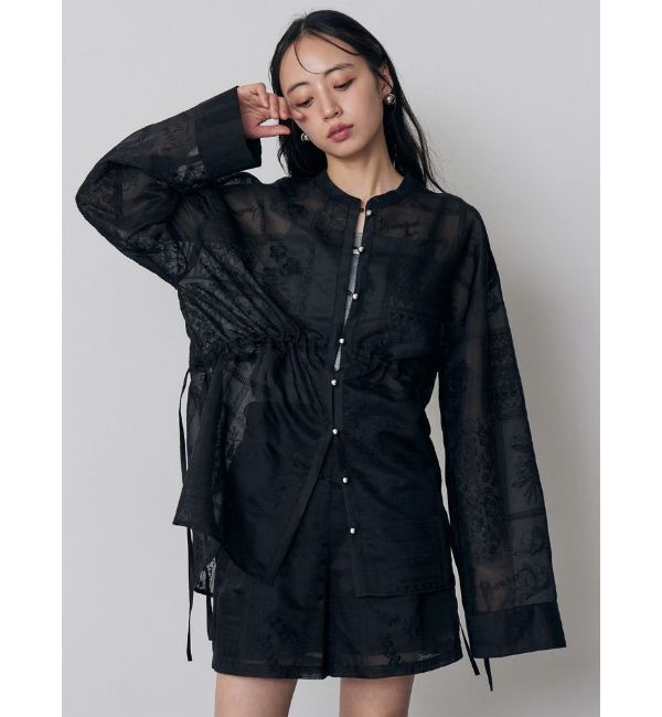 MURUA「ウエストドロストシアーレースシャツ【セットアップ着用可】」|シャツ・ブラウス|