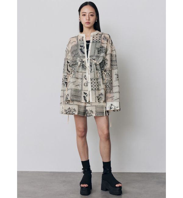 MURUA「ウエストドロストシアーレースシャツ【セットアップ着用可】」|シャツ・ブラウス|