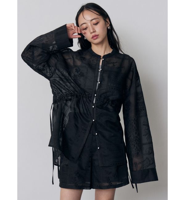 MURUA「ウエストドロストシアーレースシャツ【セットアップ着用可】」|シャツ・ブラウス|