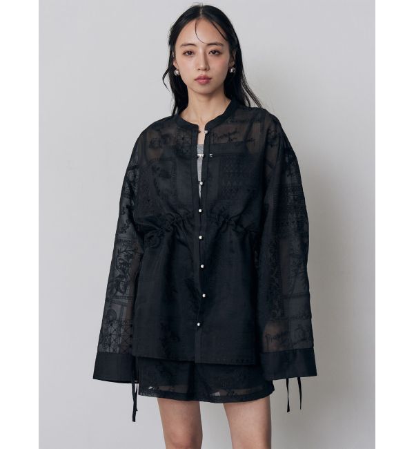 MURUA「ウエストドロストシアーレースシャツ【セットアップ着用可】」|シャツ・ブラウス|