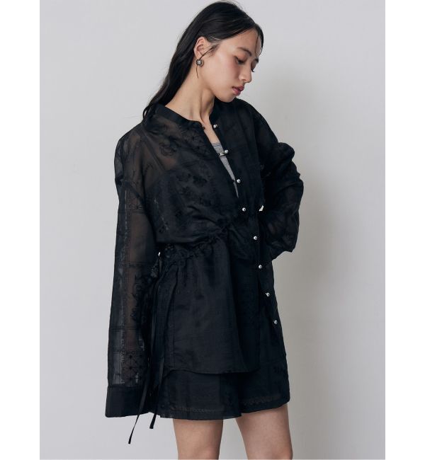 MURUA「ウエストドロストシアーレースシャツ【セットアップ着用可】」|シャツ・ブラウス|