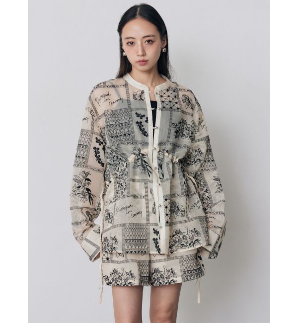 MURUA「ウエストドロストシアーレースシャツ【セットアップ着用可】」|シャツ・ブラウス|