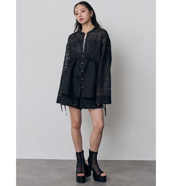 MURUA「ウエストドロストシアーレースシャツ【セットアップ着用可】」|シャツ・ブラウス|