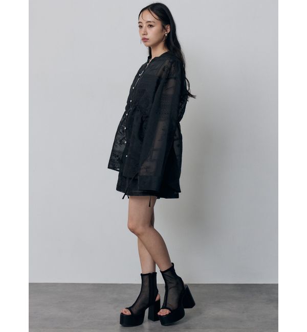 MURUA「ウエストドロストシアーレースシャツ【セットアップ着用可】」|シャツ・ブラウス|