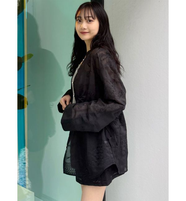 MURUA「ウエストドロストシアーレースシャツ【セットアップ着用可】」|シャツ・ブラウス|