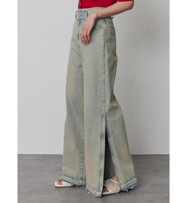 MURUA「サイドZIPスリットワイドデニム【セットアップ着用可】」|デニム|