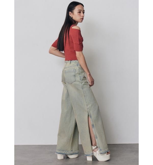 MURUA「サイドZIPスリットワイドデニム【セットアップ着用可】」|デニム|