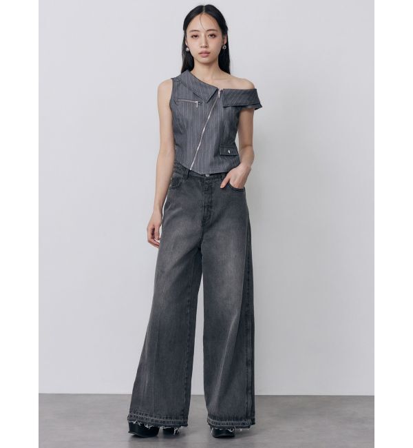 MURUA「サイドZIPスリットワイドデニム【セットアップ着用可】」|デニム|