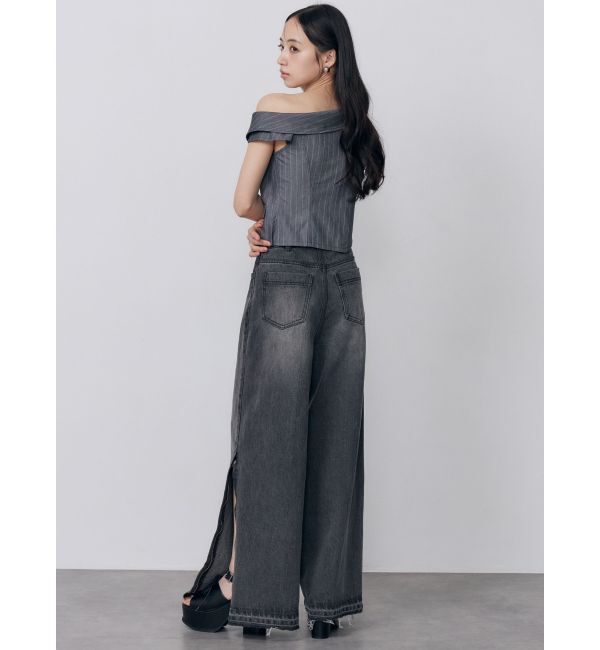 MURUA「サイドZIPスリットワイドデニム【セットアップ着用可】」|デニム|