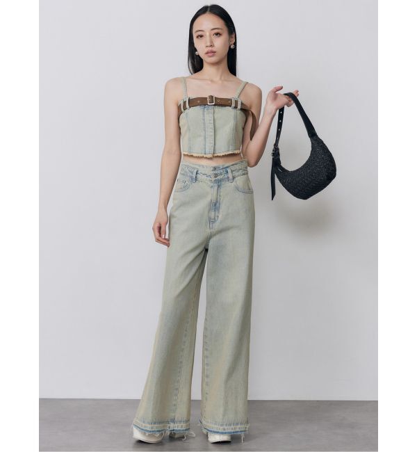 MURUA「サイドZIPスリットワイドデニム【セットアップ着用可】」|デニム|