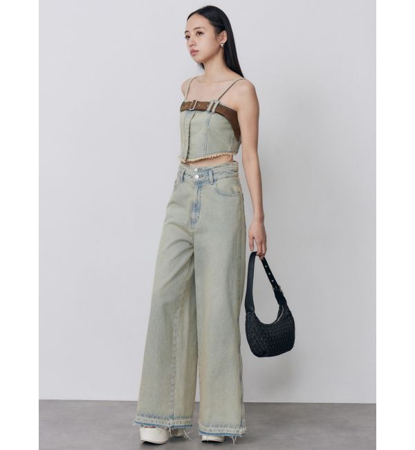 MURUA「サイドZIPスリットワイドデニム【セットアップ着用可】」|デニム|