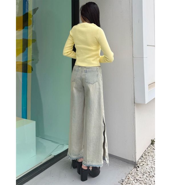 MURUA「サイドZIPスリットワイドデニム【セットアップ着用可】」|デニム|