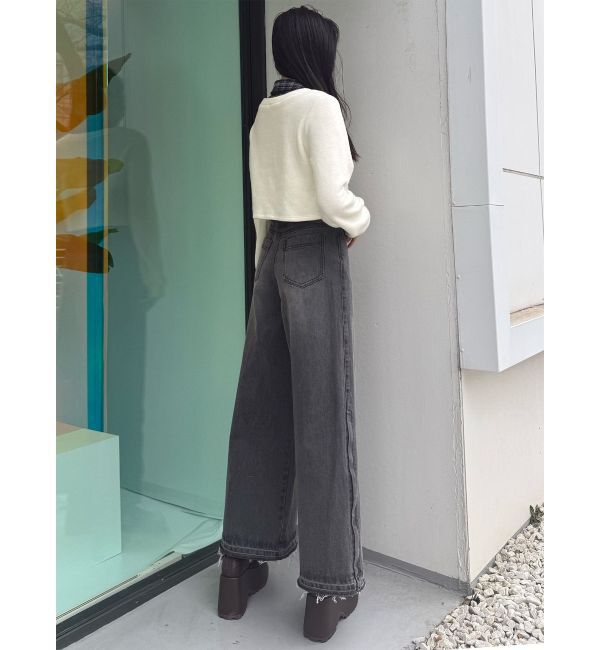 MURUA「サイドZIPスリットワイドデニム【セットアップ着用可】」|デニム|