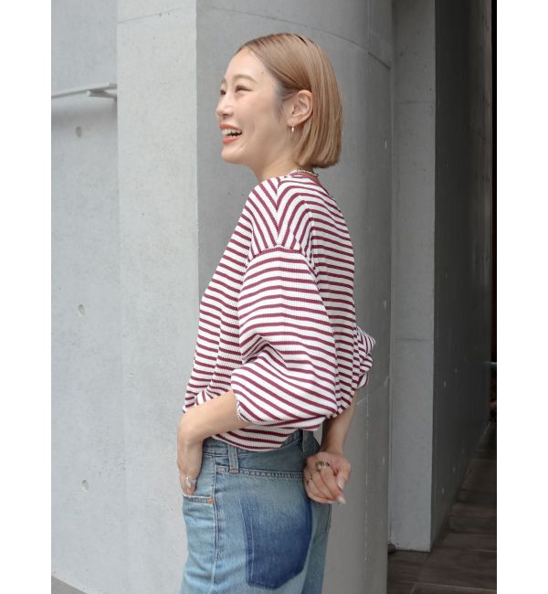Ungrid「【WEB限定】スリーブボリュームワッフルロングスリーブTee」|Tシャツ・カットソー|