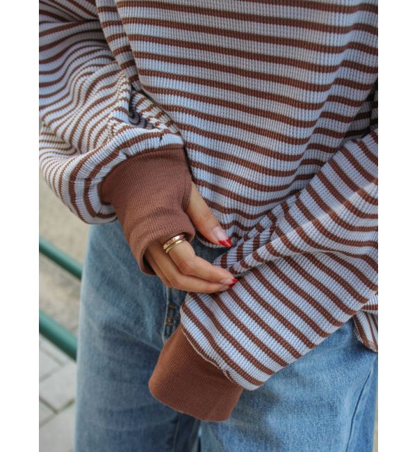 Ungrid「【WEB限定】スリーブボリュームワッフルロングスリーブTee」|Tシャツ・カットソー|