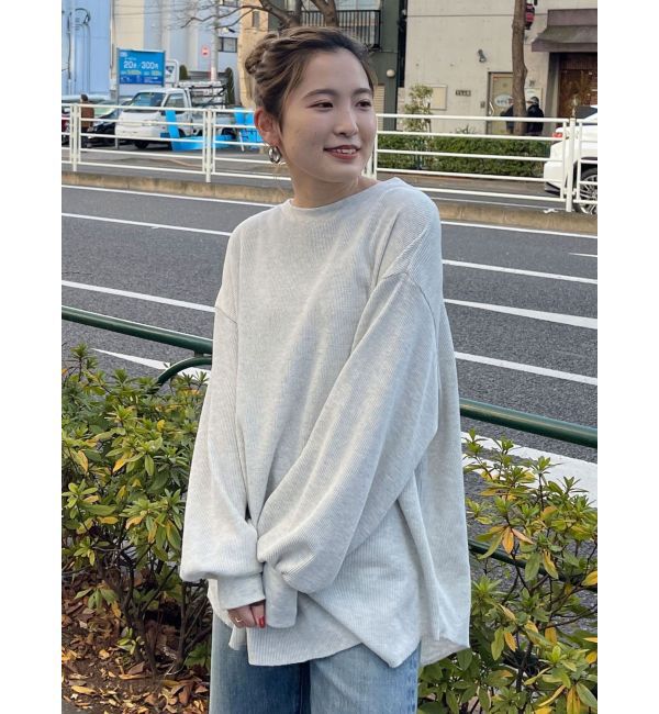 Ungrid「【WEB限定】スリーブボリュームワッフルロングスリーブTee」|Tシャツ・カットソー|