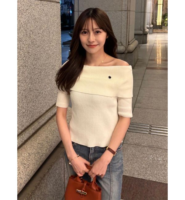 LAGUNAMOON「【POLO BCSコラボ】オフショルニットプルオーバー」|ニット・セーター|