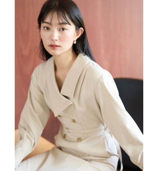 LAGUNAMOON「アシンメトリーカラーナローフレアワンピース」|ワンピース|