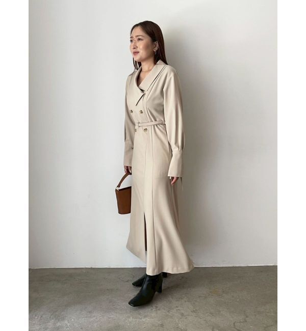 LAGUNAMOON「アシンメトリーカラーナローフレアワンピース」|ワンピース|