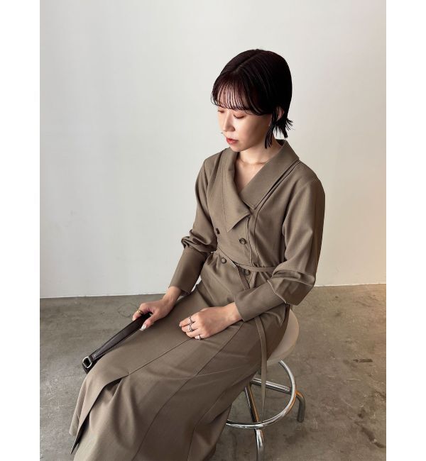 LAGUNAMOON「アシンメトリーカラーナローフレアワンピース」|ワンピース|