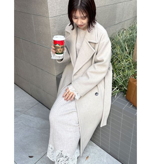 LAGUNAMOON「レースドッキングリブニットワンピース」|ワンピース|