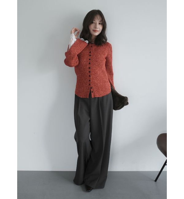 LAGUNAMOON「レーススリーブニットプルオーバー」|ニット・セーター|