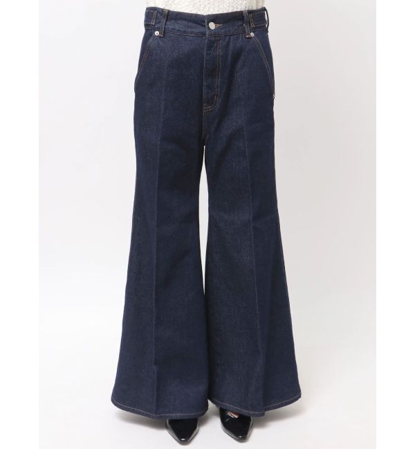 LAGUNAMOON「センタープレスワイドフレアデニムパンツ」|デニム|