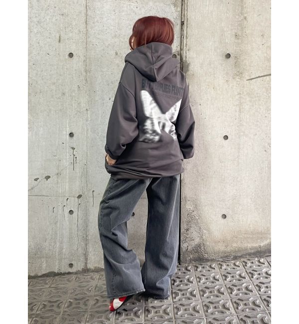 EVRIS「バタフライグラフィックオーバーサイズフーディー」|パーカー|