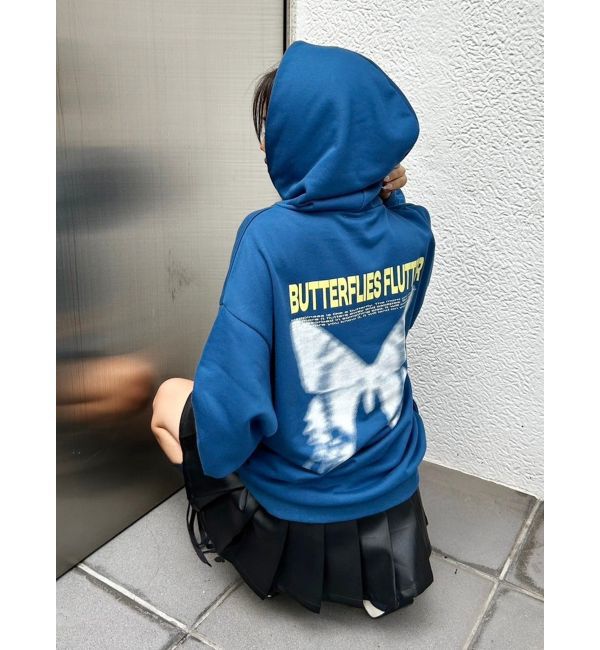 EVRIS「バタフライグラフィックオーバーサイズフーディー」|パーカー|