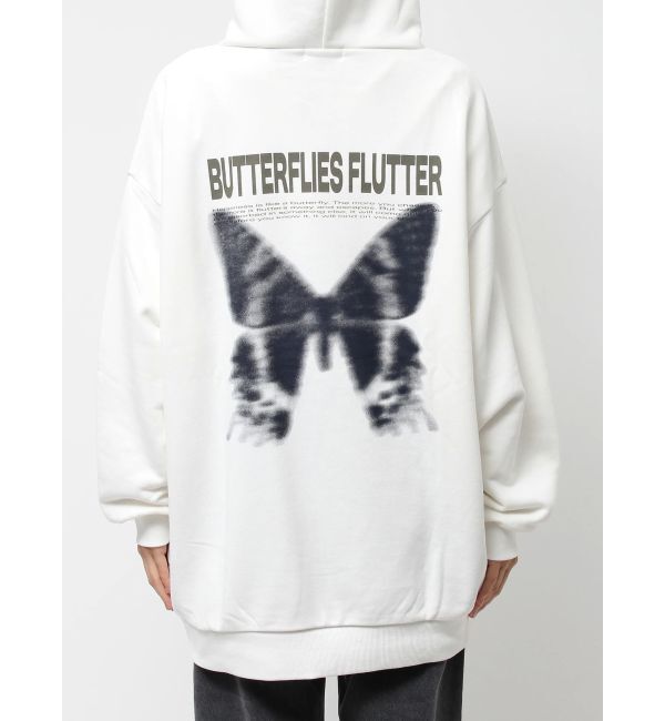 EVRIS「バタフライグラフィックオーバーサイズフーディー」|パーカー|